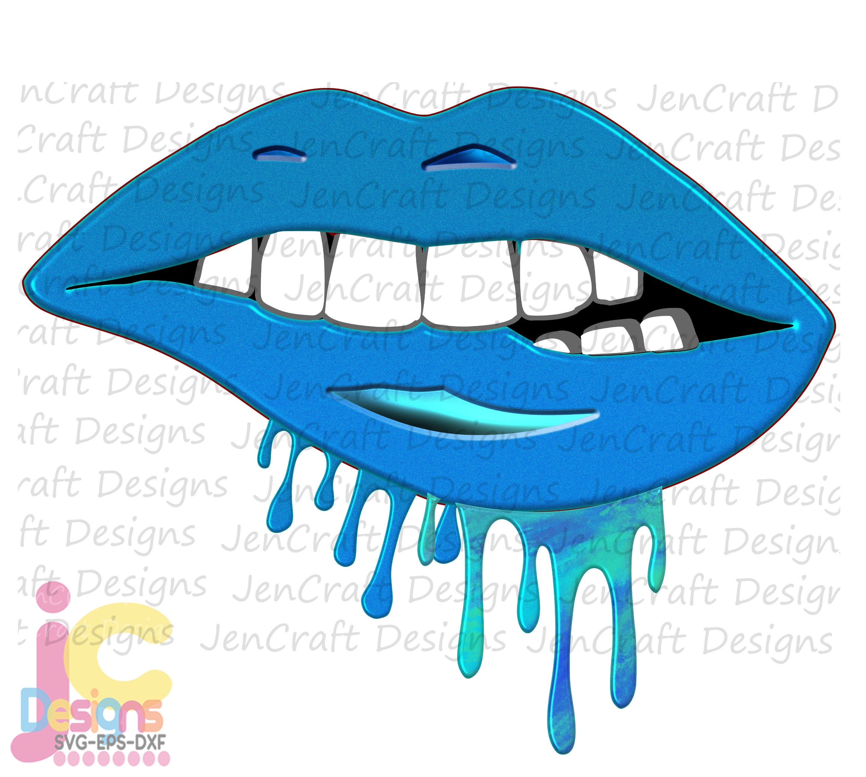 Download Dripping Lips Png Blue Glitter Drip Lips Sublimation Png Lips Clipart Lip Bite Mouth Teeth Lips Bite Png