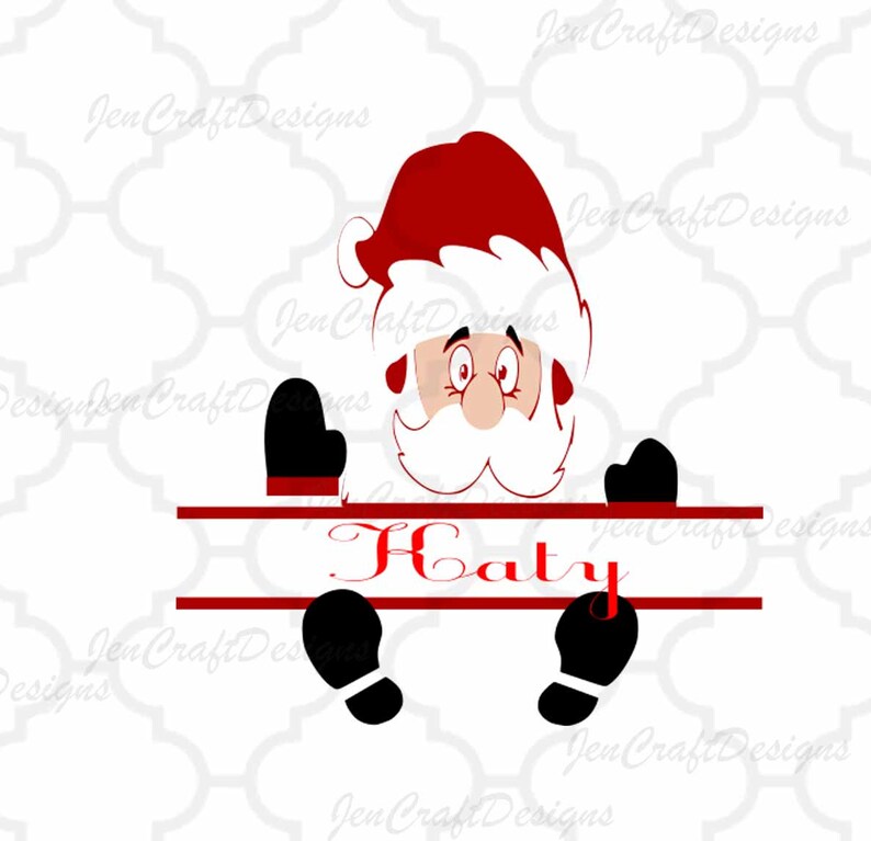 Download Christmas Santa Svg Peeping Split Frame SVGEPS Png | Etsy