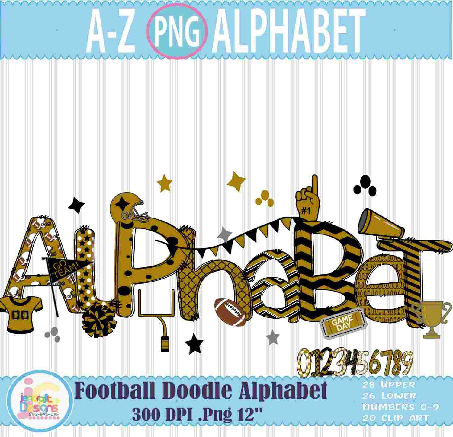 football doodle letters png black and gold hand drawn alpha pack clip art alphabet a z and numbers set sublimate design printable png font