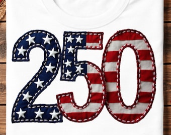 Patriotic 250th Anniversary PNG, USA 2026 Sublimation Design, July 4th Shirt Graphic