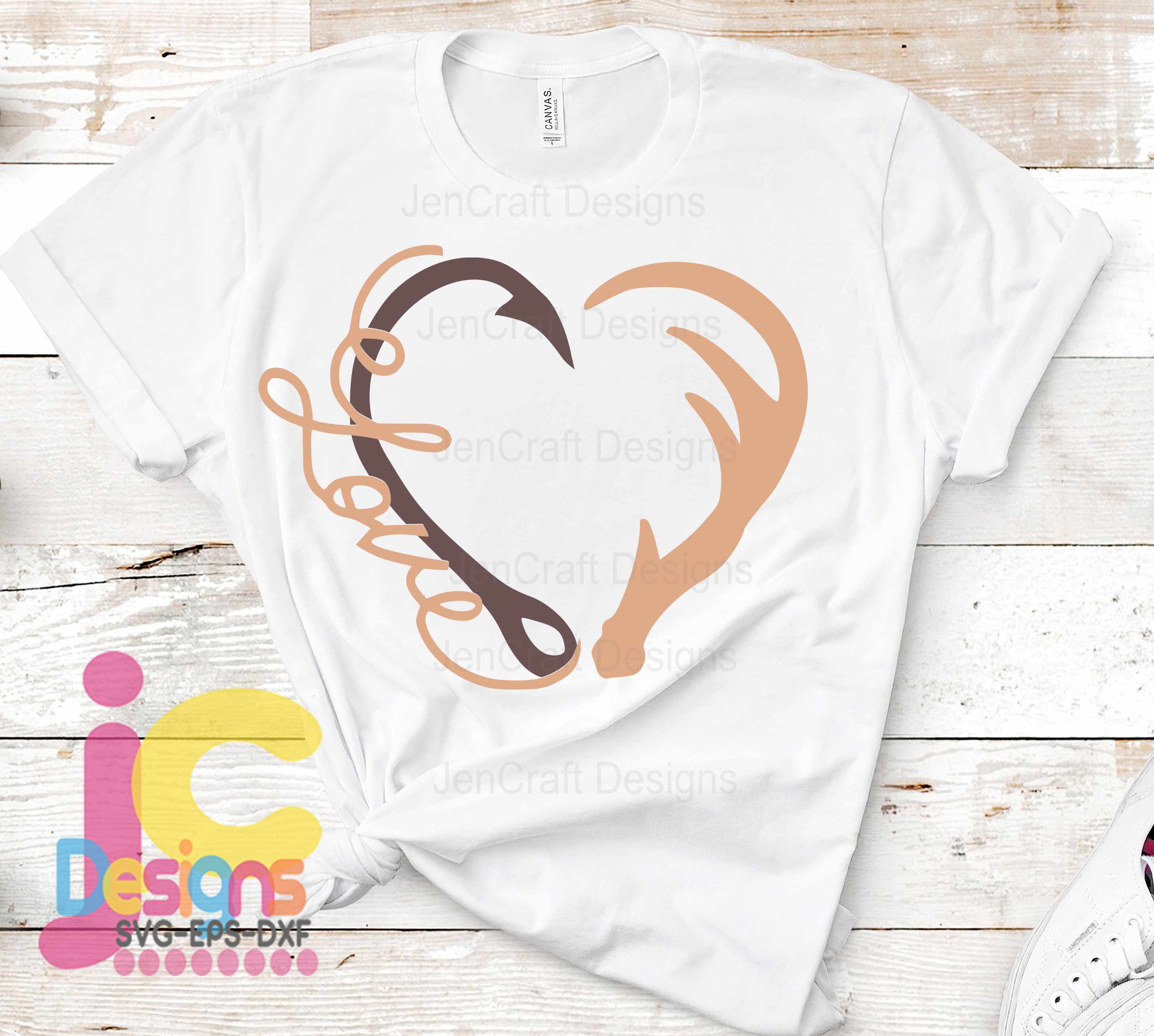 Download Love Interlocking Hook and Antler svg Heart Fathers day ...