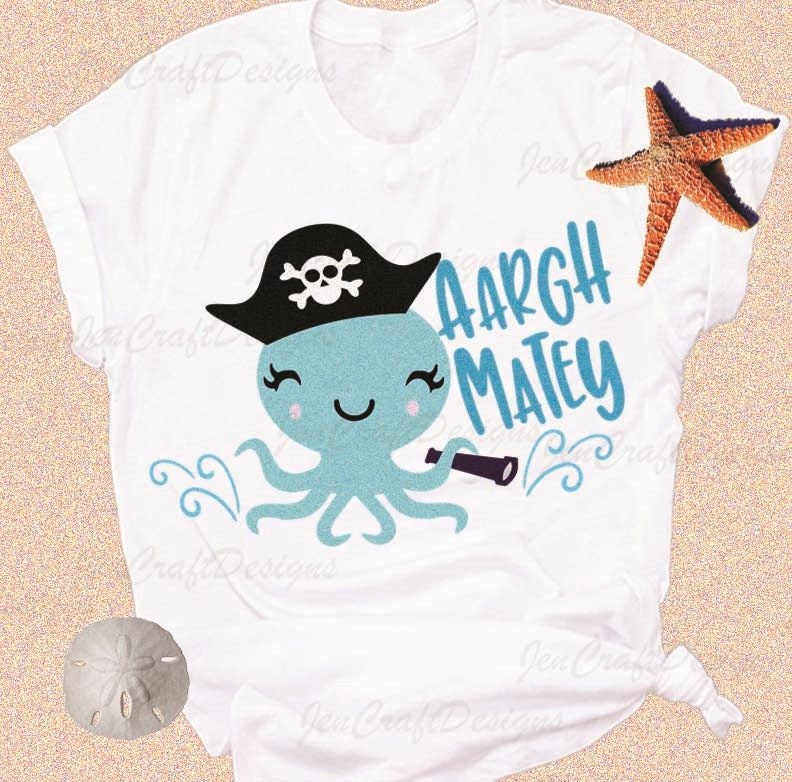 Download Octopus Svg Aargh Matey Pirate Shirt Design Summer Ocean Cut File Instant Download T Shirt Design Svg Eps Dxf Png Cricut Silhouette