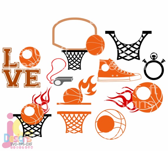Download Basketball Svg Monogram Frames Team Player Love Svg Flames Etsy