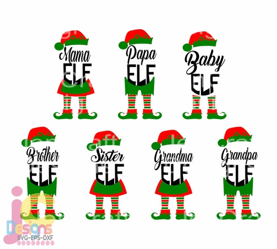 Download Christmas Svg Elf Family Svg Papa Mama Baby Grandma Etsy