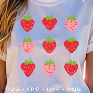 イチゴ SVG、イチゴフェスティバル png、ヴィンテージ イチゴ png、夏のベリー クリップアート昇華 dtf、SVG、EPS、DXF、PNG