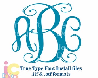 Classy Interlocking Monogram Font in True Type format .TTF & .OTF Installable Font for Cricut, Design Space, Microsoft Word and more