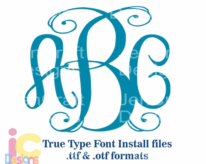 Classy Interlocking Monogram Font in True Type format .TTF & .OTF Installable Font for Cricut, Design Space, Microsoft Word and more