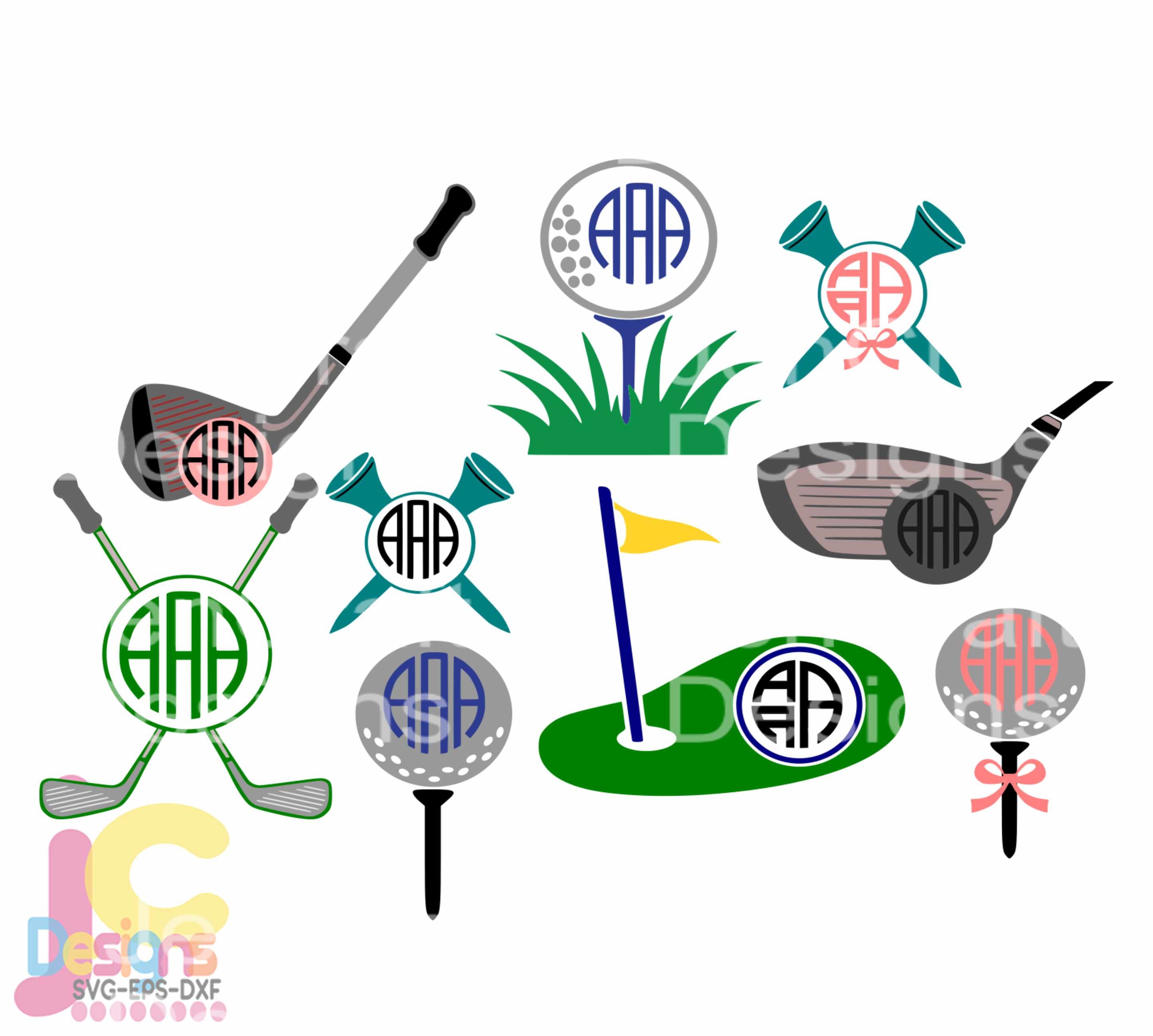 Download Golf SVG Monogram Golf ball svg, Putter svg, Golf tee svg ...