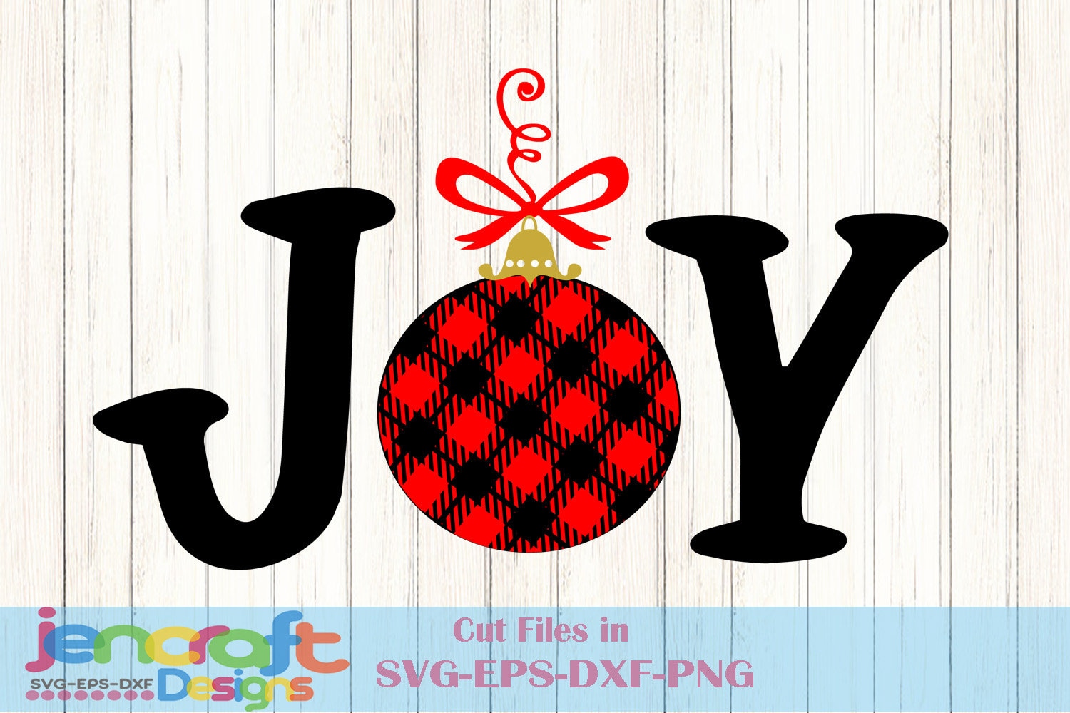 Download Christmas SVG JOY Buffalo Plaid Holiday Design, Ornament ...