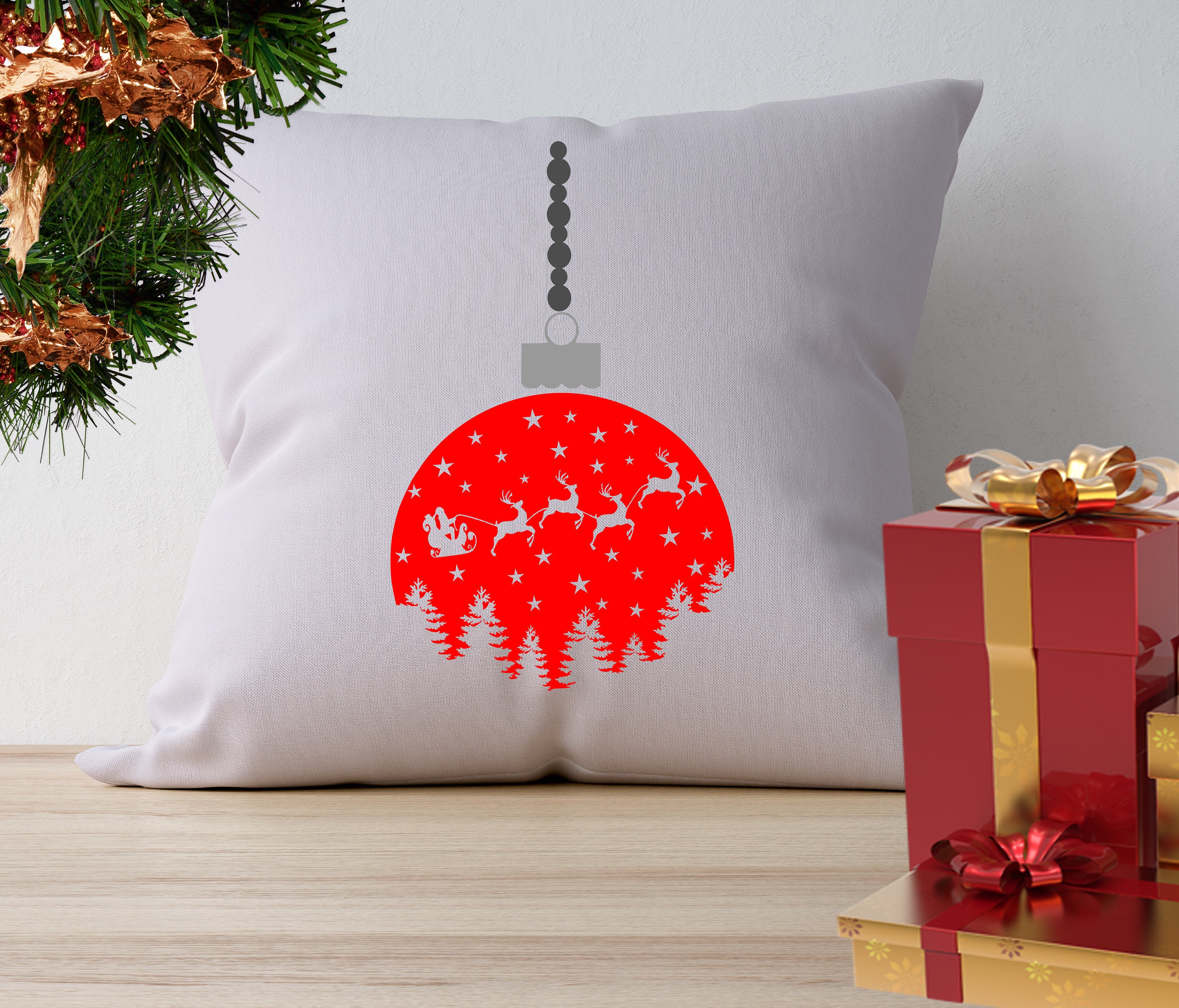 Download Christmas SVG Ornament Santa Sleigh Tree scene Santa svg ...