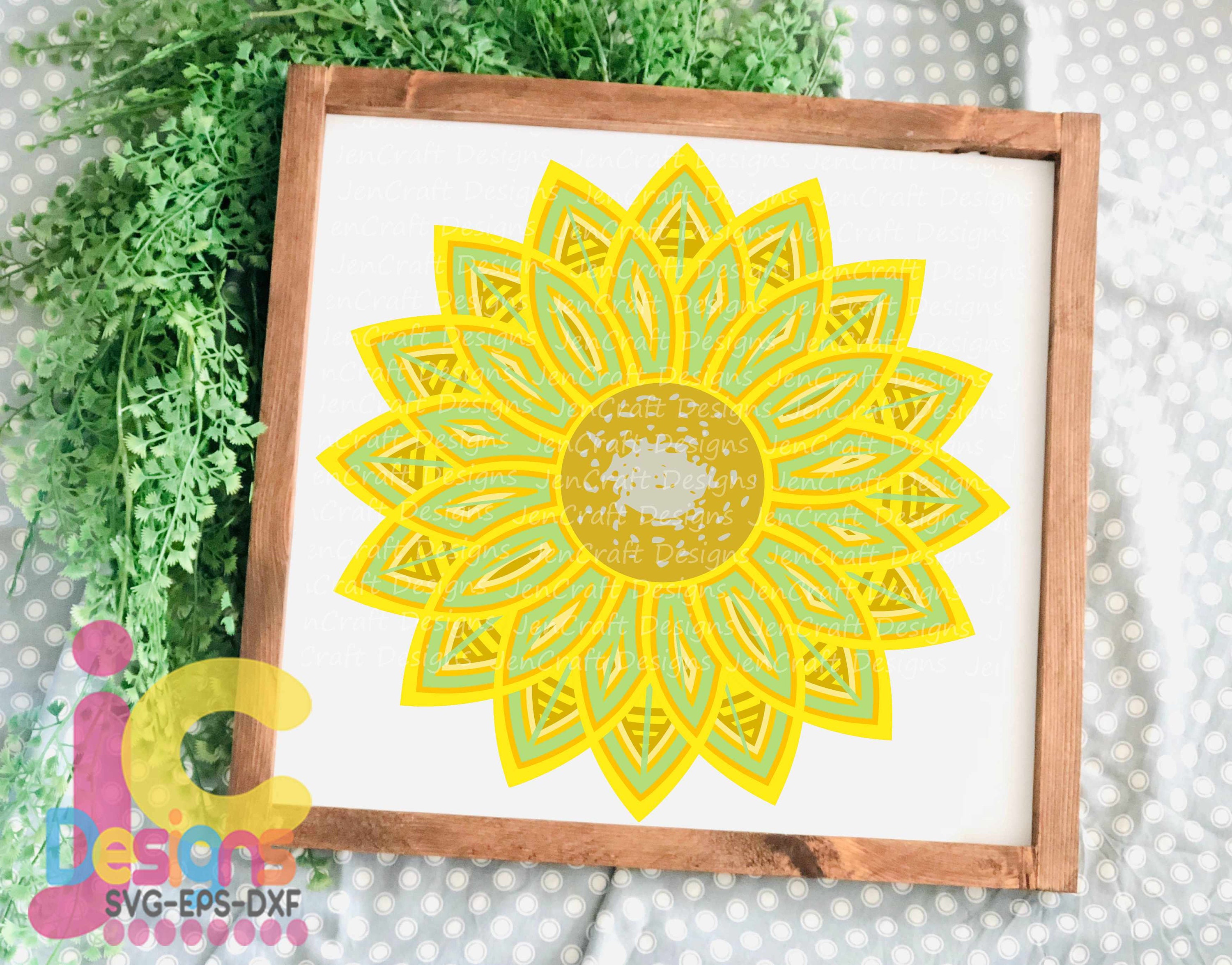 3d Mandala Sunflower Svg Layered Mandala Svg Cricut Silhouette Digital Vector Download Files Svg Eps Dxf Png Cutting Paper Art Laser Cut