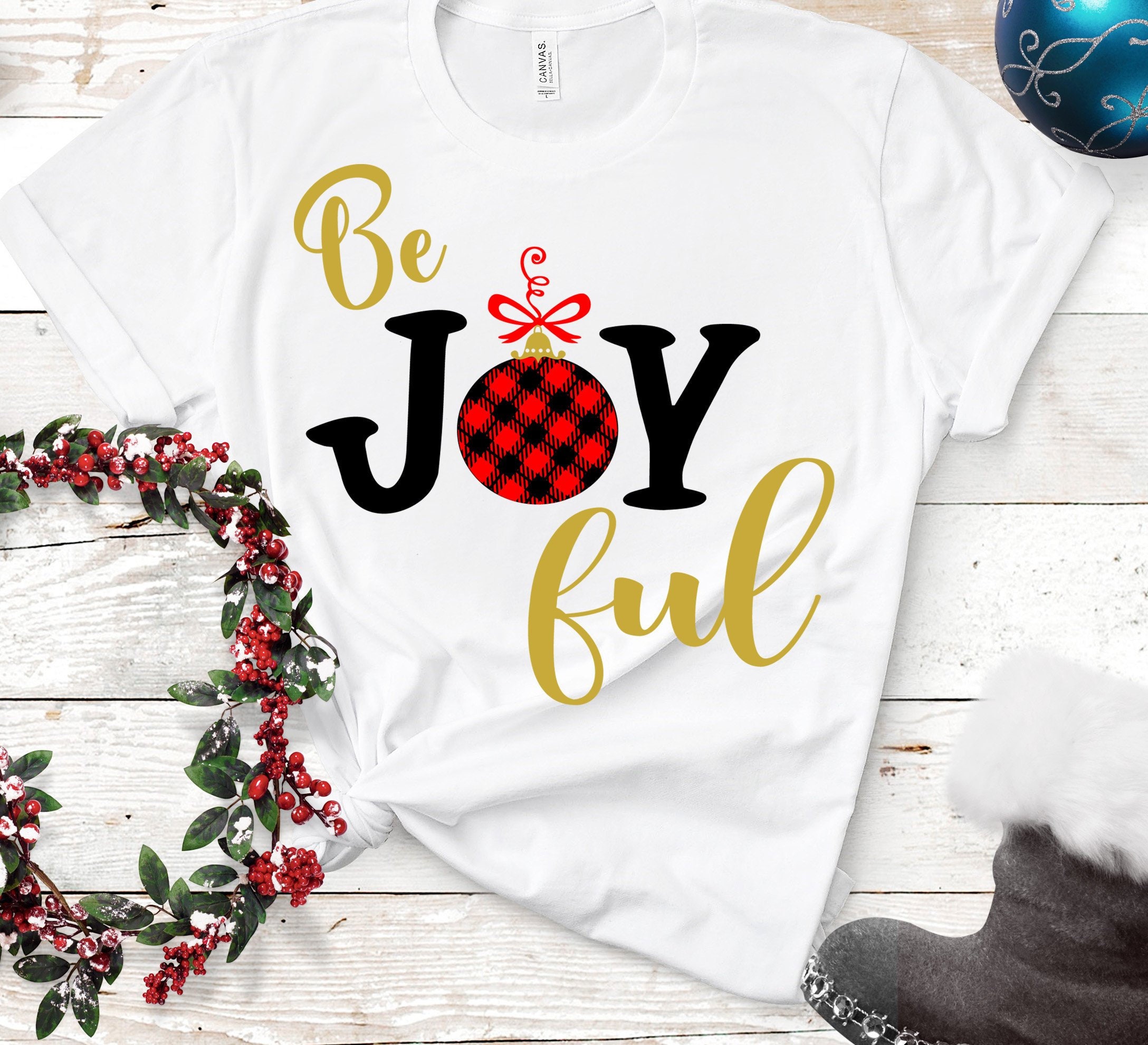 Download Be Joyful Plaid Christmas Svg Buffalo Plaid Holiday Design Ornament Joy Ful Pattern Cut File Svg Eps Dxf Png Cricut Silhouette PSD Mockup Templates