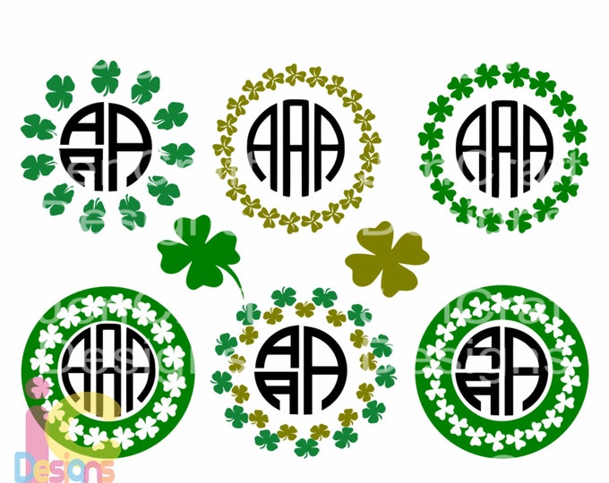 St Patricks day svg Shamrock SVG Monogram Frame SVG St Paddy's Day St. Patrick's Day Leprechaun svg Cut Design,svg dxf png Silhouette Cricut