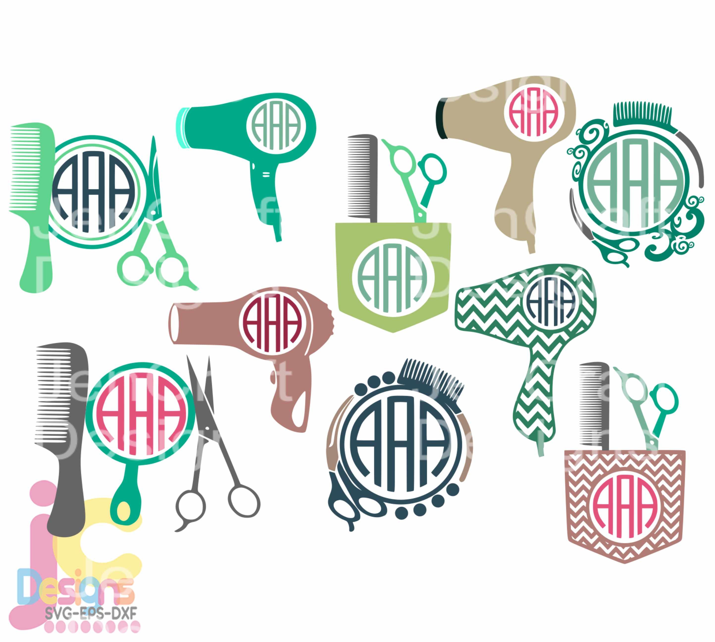Download Hairdresser svg Stylist Salon svg, Monogram Frames Svg, eps, dxf, png Hair dresser svg hairdryer ...