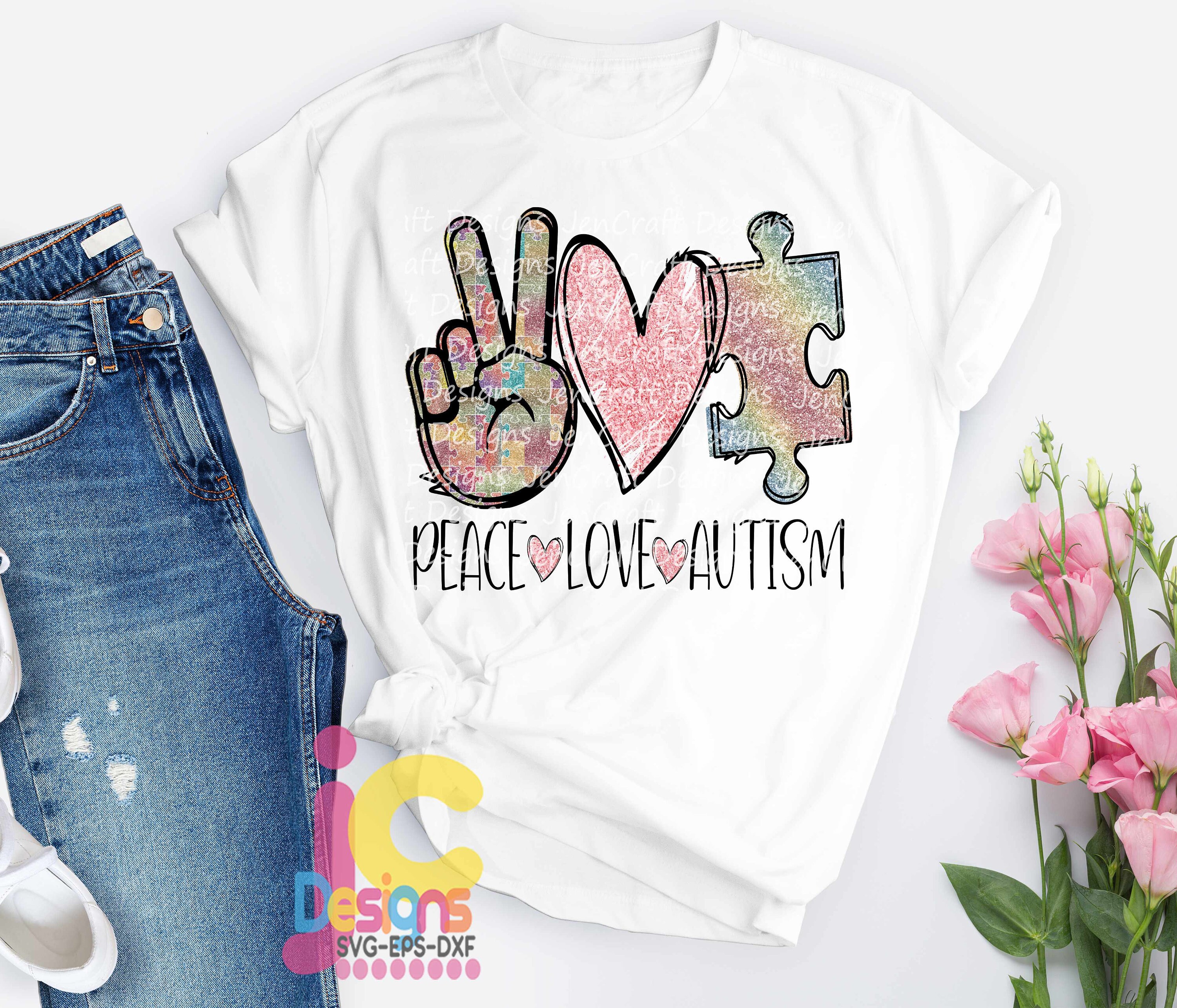 Download Peace Love Autism PNG Sublimation Autism Awareness PNG ...