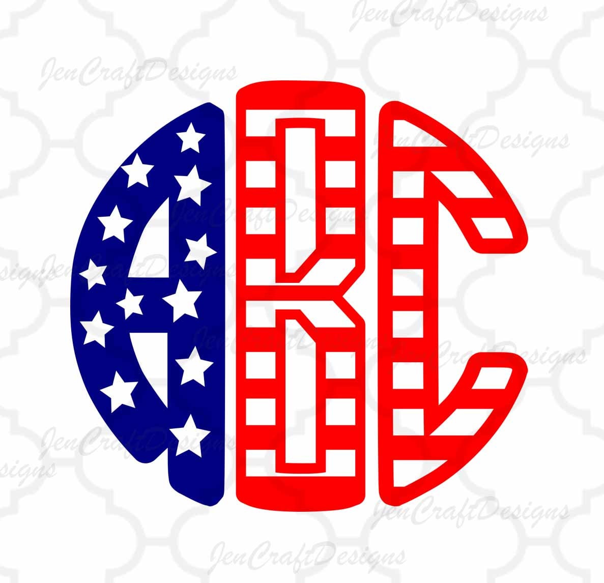 Download Round Monogram Font SVG, US American Flag Pattern Round ...