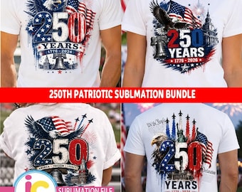 USA 250th Anniversary Bundle PNG, 1776 2026 Semiquincentennial Shirt Design, Patriotic Eagle Flag, 4th of July Sublimation