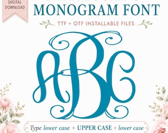 Classy Interlocking Monogram Font, .TTF & .OTF Installable Font