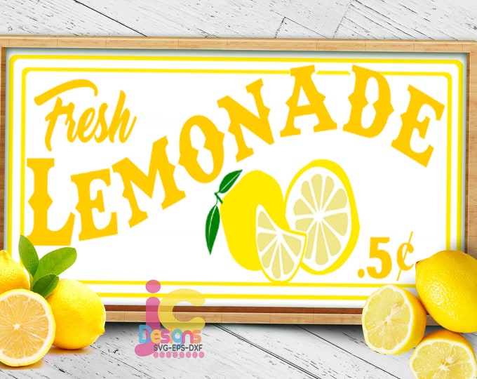 fresh Lemonade SVG,  Lemon Svg, lemonade stand sign art Cut file Sublimation Printable Summer svg Cricut Silhouette SVG Eps Dxf Png