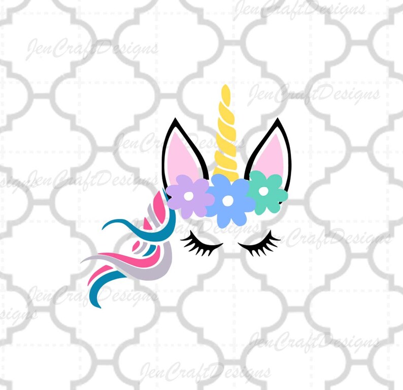 Download Unicorn SVG Unicorn hair head Svg Clip Art Floral Flowers | Etsy