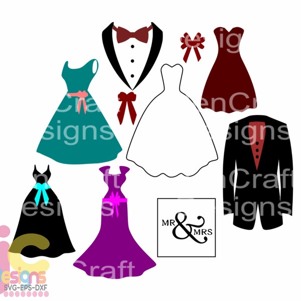 Wedding svg Bride Groom svg Wedding Party, Bridesmaid SVG, DXF, eps, png Cutting Machines Cameo, Cricut Bride svg, Bridesmaid svg, Printable