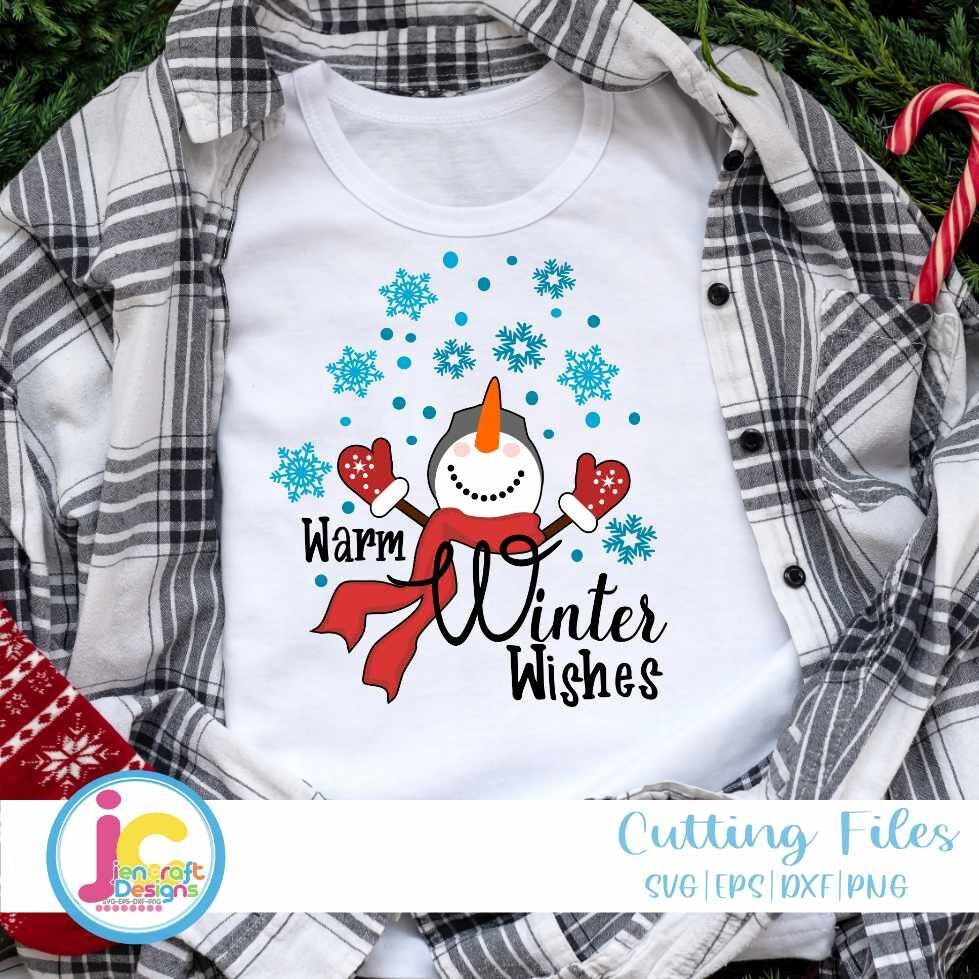 Celebrate Winter Snowman SVG Cut File - Snap Click Supply Co.