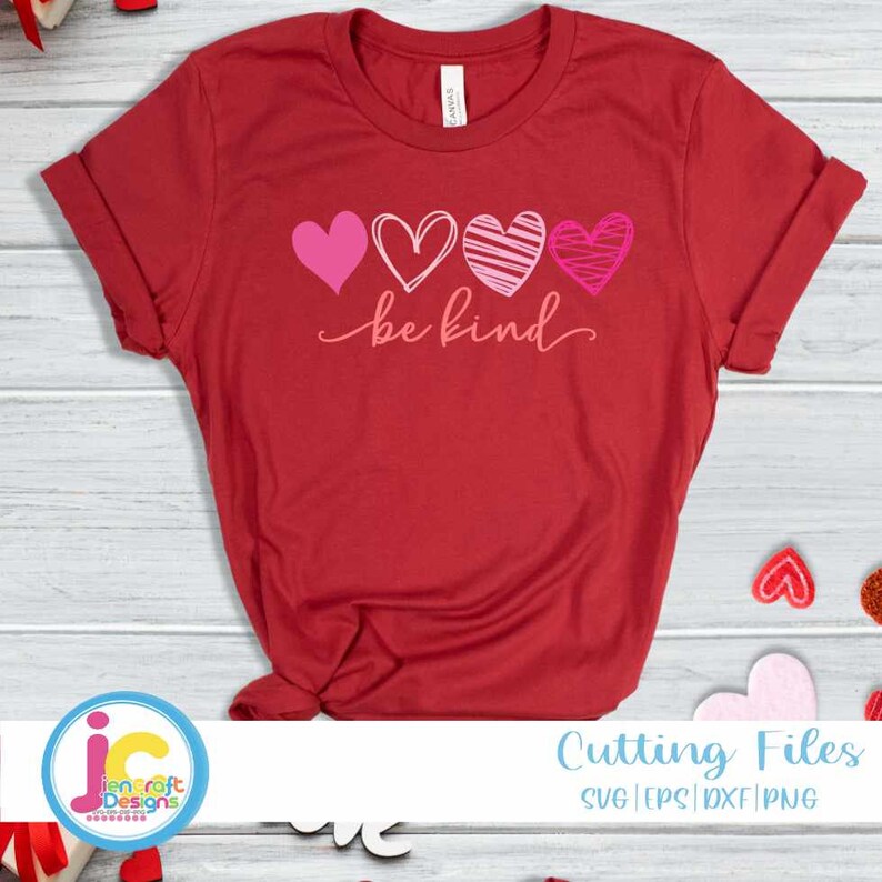 Be Kind Valentine Heart SVG: Love Cutting-bestanden (digitale download) afbeelding 4