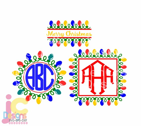 Download Free Christmas Svg Christmas Lights Bulb Monogram Frames Svg Bulbs Etsy SVG DXF Cut File