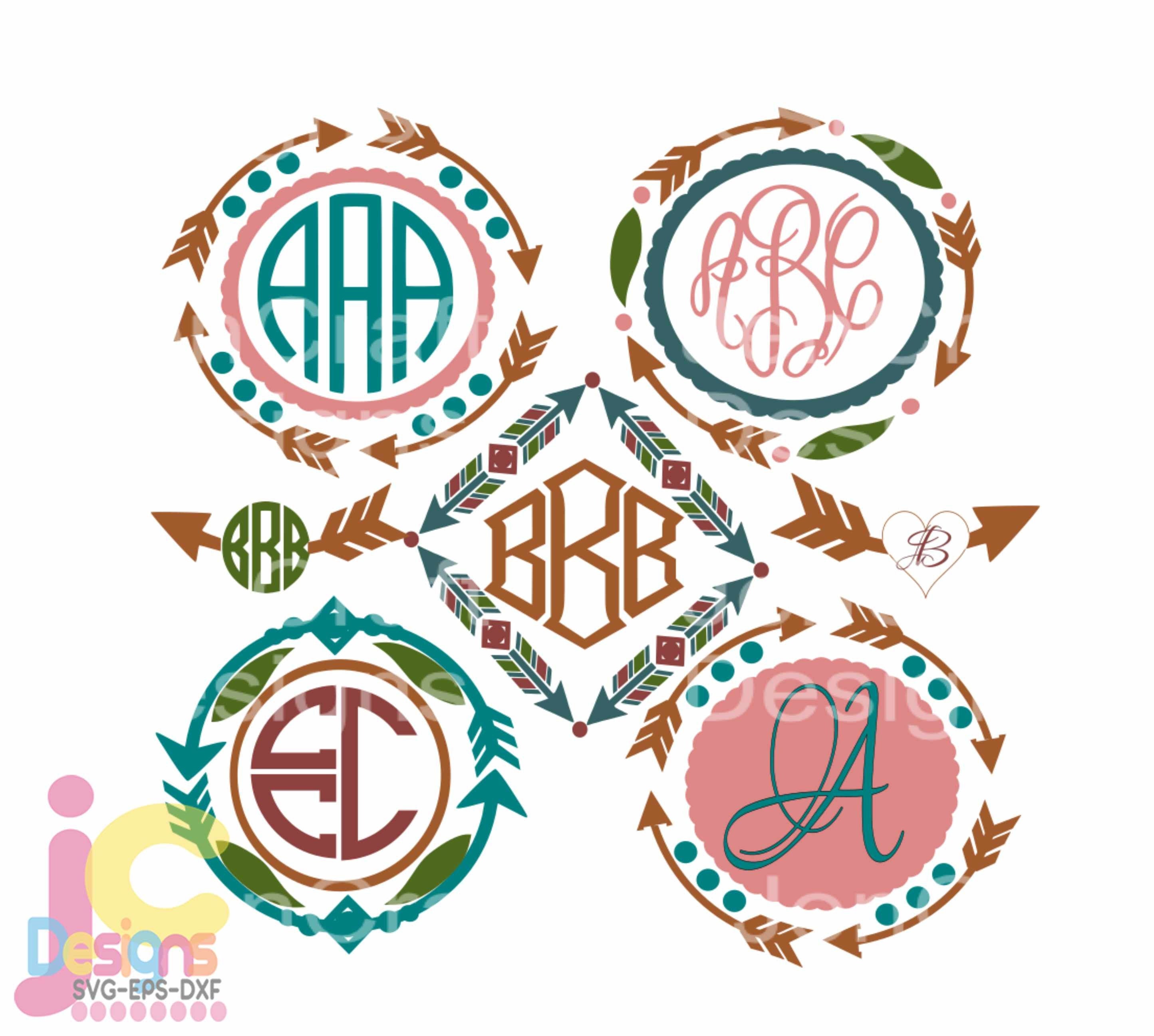 Download Arrow frame SVG Boho Monogram Frames Svg cut file, SVG EPS ...
