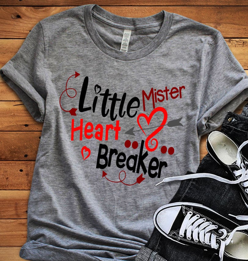 Download Little Mister Heart Breaker SVG, Valentine Svg, toddler ...