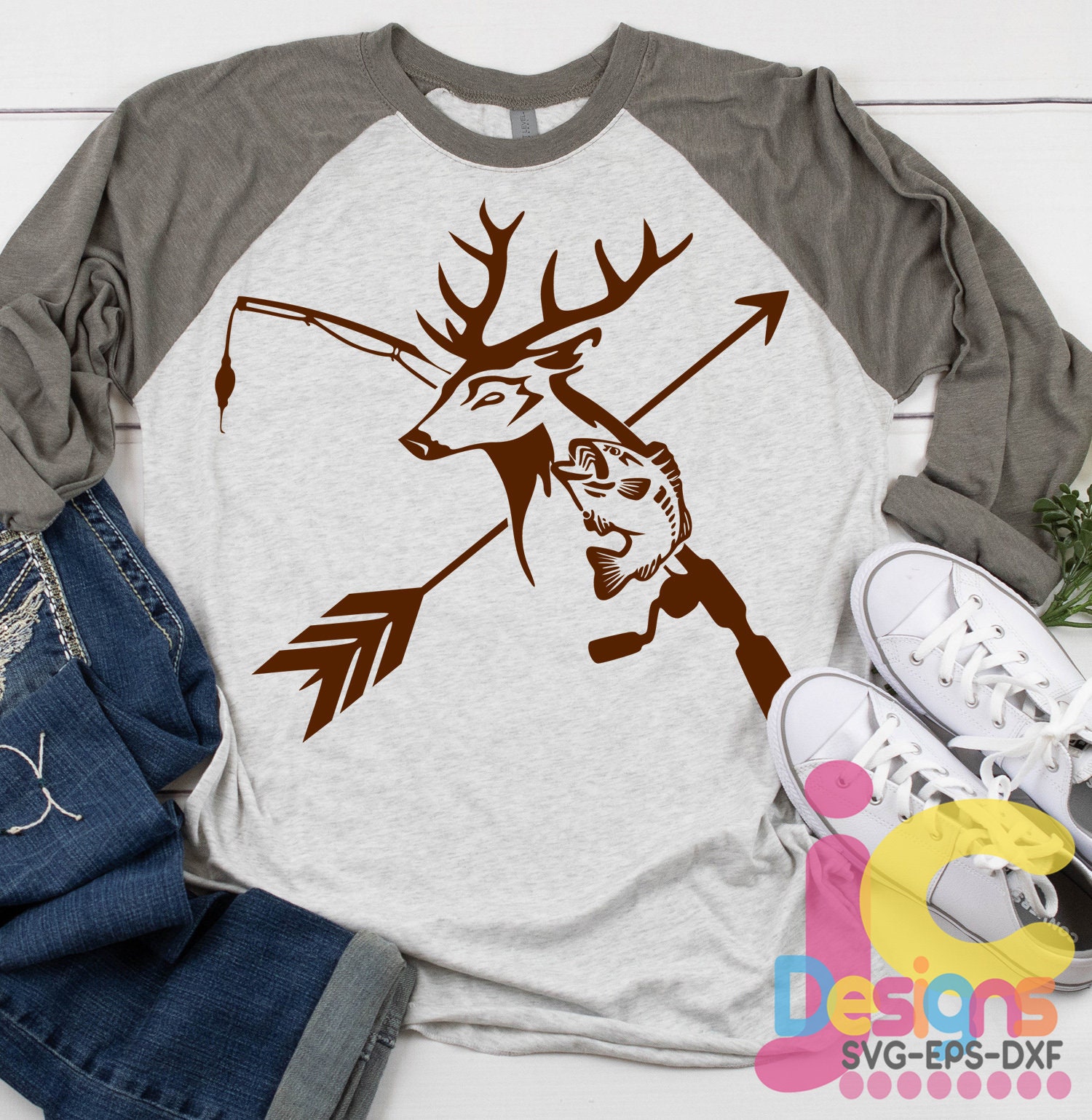 Download Fishing Hunting Svg Deer Svg Fish Arrow Fishing Pole Svg Etsy