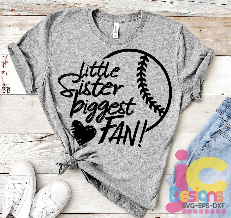 Little Sister Svg Baseball SVG Biggest Fan printable | Etsy