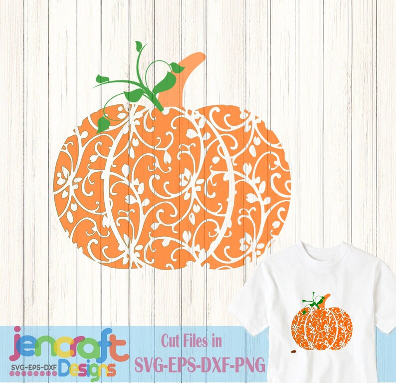 Download Fall Pumpkin SVG DXF EPS cutting files. Floral pattern for ...