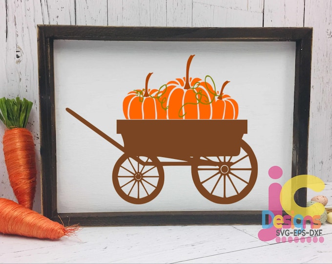 Pumpkins svg, Fall Autumn wagon Pumpkin SVG, DXF, EPS, png Pumpkin wagon svg, cutting files. Silhouette Studio and Cricut Design Space.