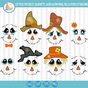 Scarecrow faces SVG lady and man face SVG Boy Girl Thanksgiving Svg Fall Autumn Halloween Svg digital cut file DXF, Eps, Png