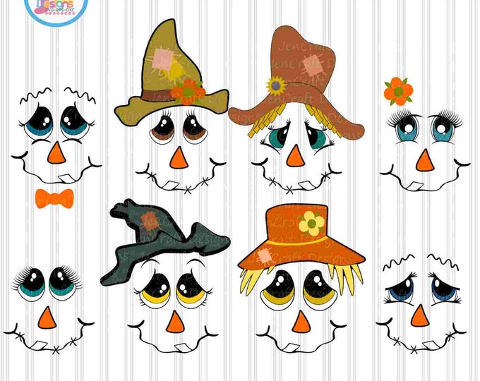 Scarecrow faces SVG lady and man face SVG Boy Girl Thanksgiving Svg Fall Autumn Halloween Svg digital cut file DXF, Eps, Png