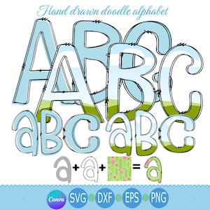Doodle Letter Canva Frame Template Bundle, Fillable Alpha Letters Svg, Fill in Alphabet dxf, Font Canva Frame, Canva Frame Monogram