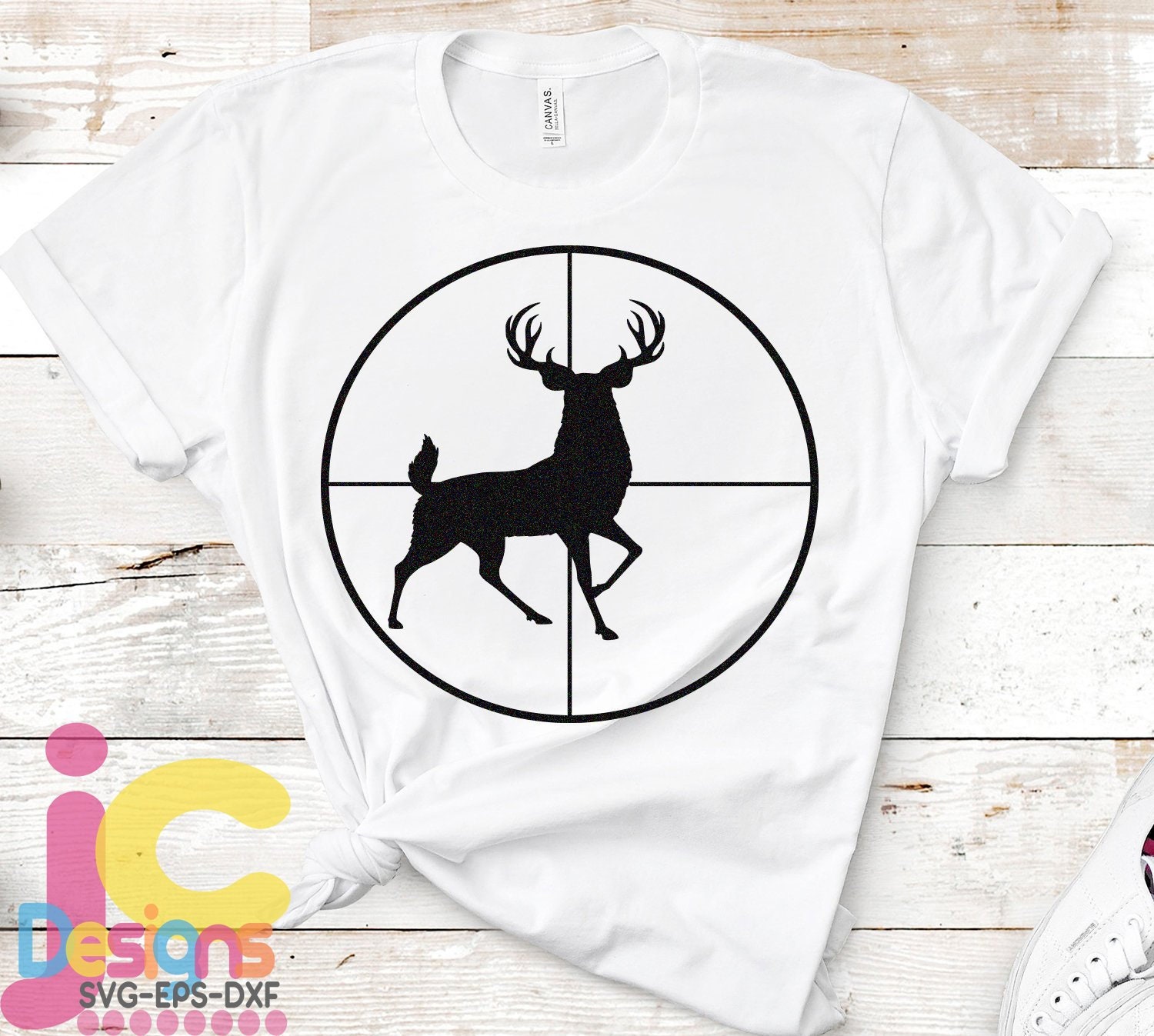 Download Deer Svg Buck In Gun Sights Crosshair Cutting File Fathers Day Dad Hunting Svg Png Eps Dxf Cricut Silhouette Digital Sublimation