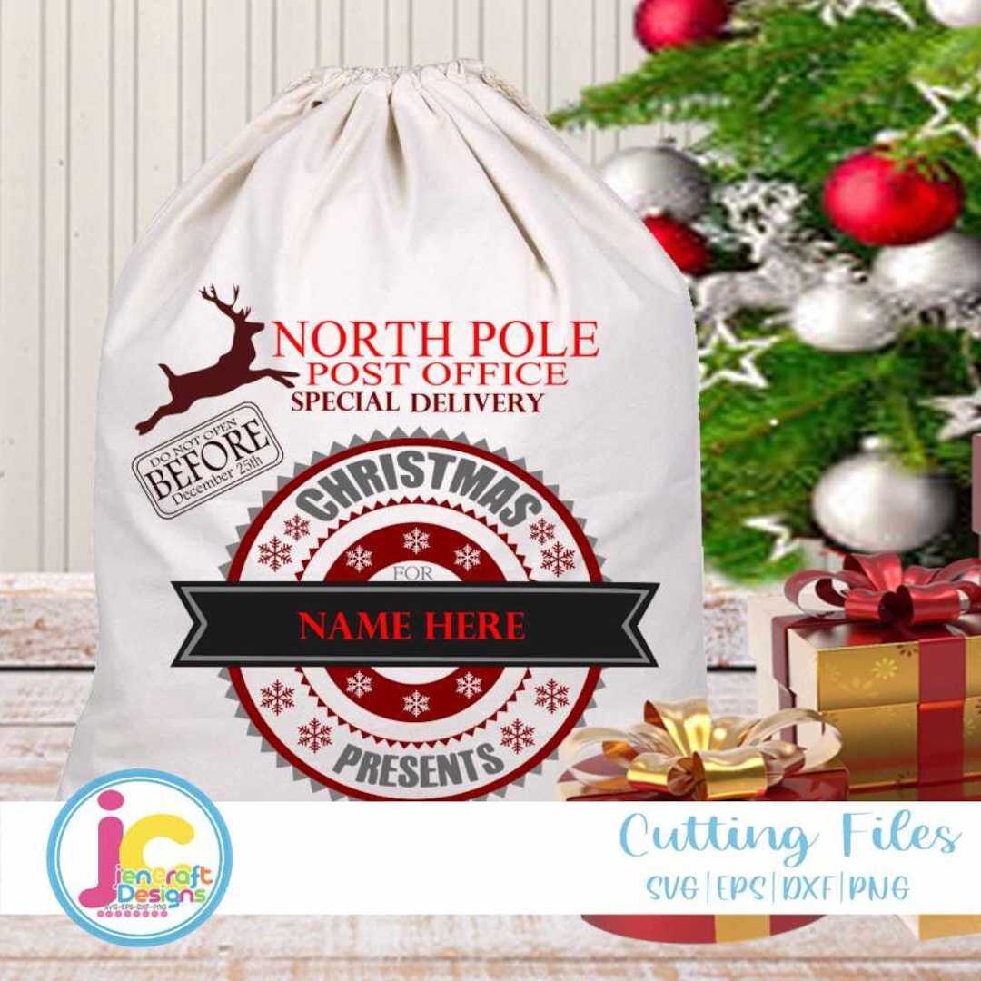 Christmas Santa Sack Svg Cut File, SVG, Eps Png Dxf,digital Cutting