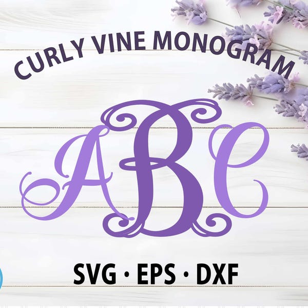 Lockenranke-Monogramm SVG: Ineinandergreifende Alphabet-Schnittdateien (A-Z)