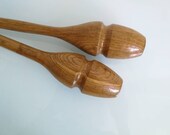 Pair of Vintage Wooden Indian Clubs - Soviet Juggling Clubs - Vintage Gymnastic Equipment - Juggling Pins - Exercise Workout Pins