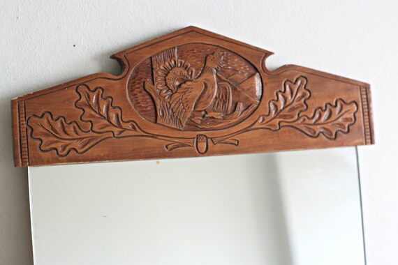 Holz Geschnitzter Wandspiegel Rahmen Rustikaler Wanddekor Etsy