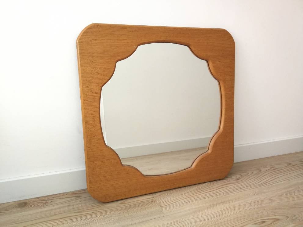 Wooden Square Wall Mirror Soviet Rustic Decor Wooden Square Wall Mirror Soviet Rustic, Ornate Wood Mirror Frames