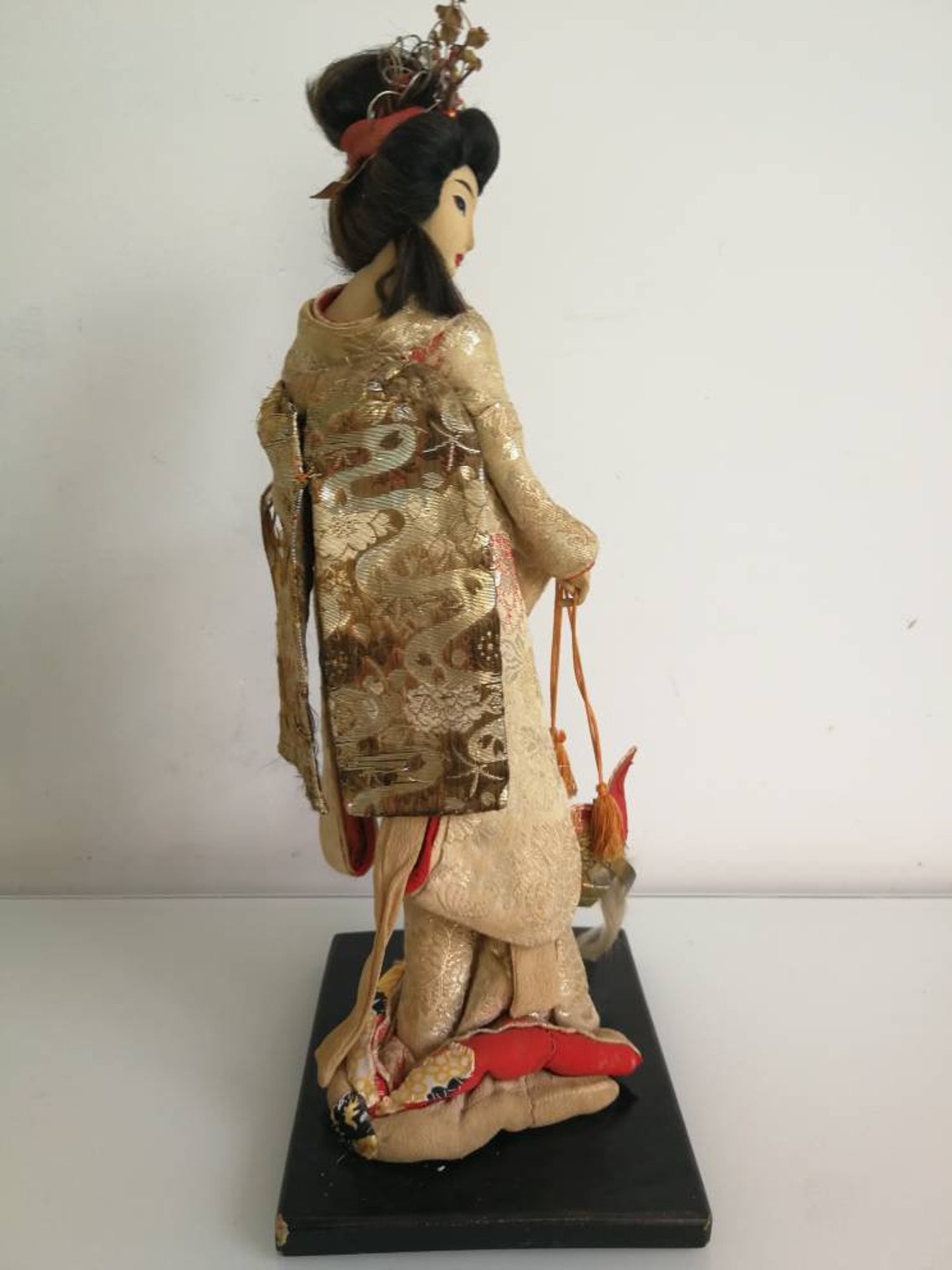 Antique Japanese Nishi Geisha Doll with Beige Silk Kimono and Etsy