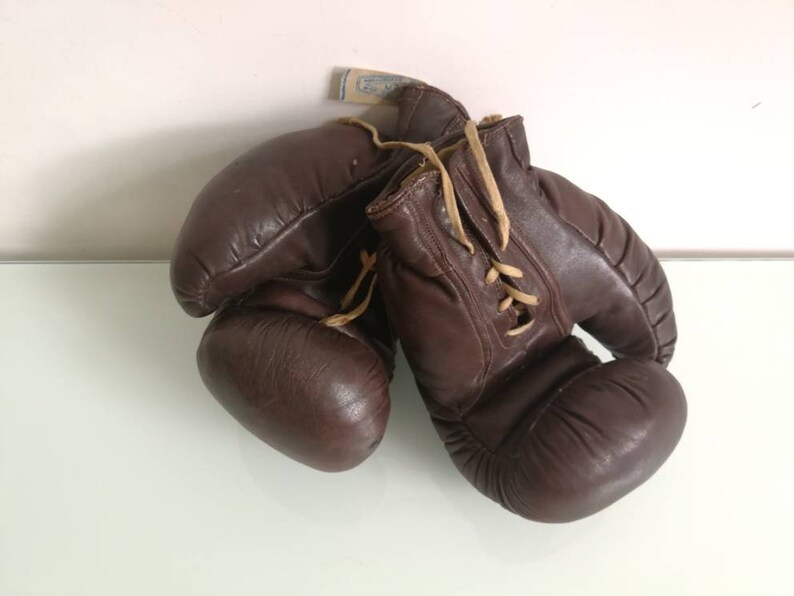 Vintage Boxing Gloves Brown Leather - Leather Boxing Gloves Vintage Boxing Gloves Brown Leather - Leather Boxing Gloves