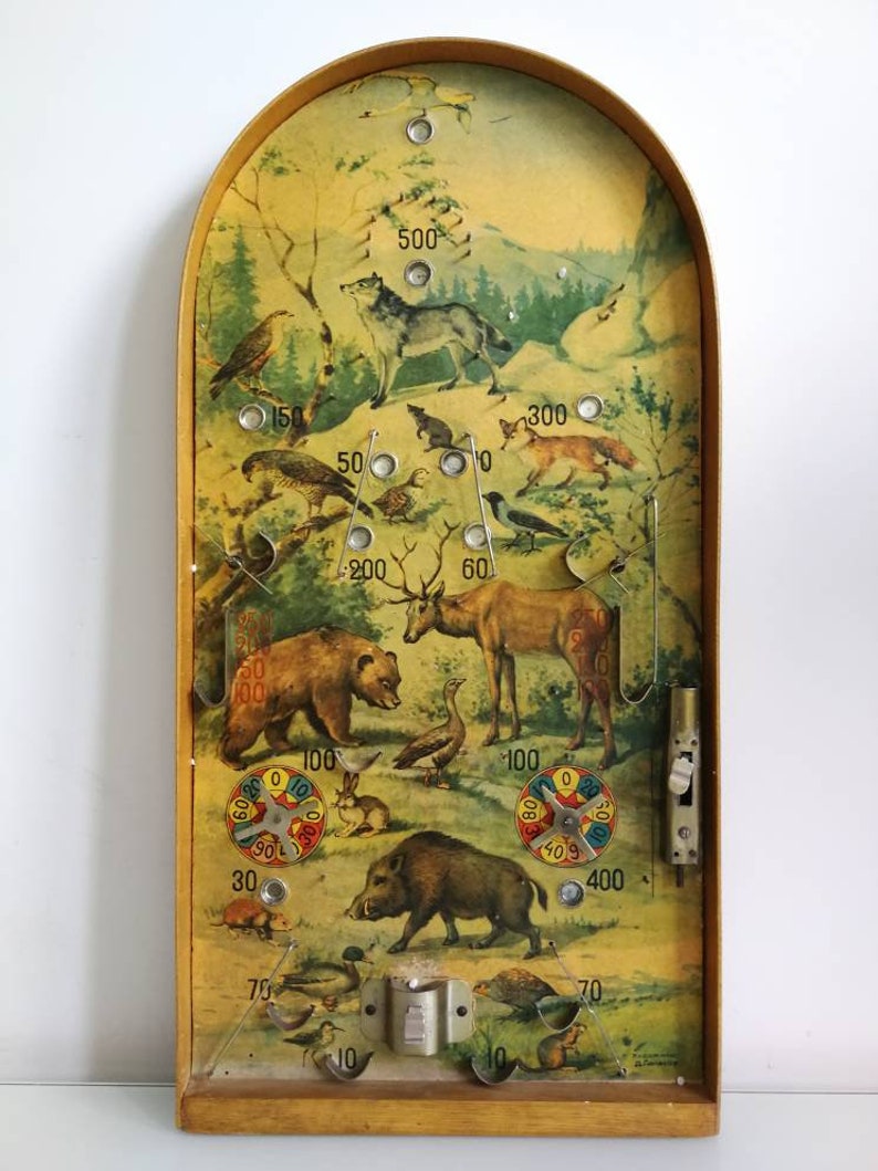 Soviet Pinball Game Board From 50s Vintage Wooden Pinball Etsy UK