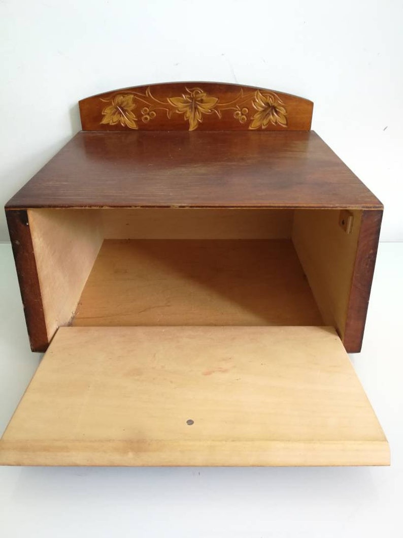 Vintage Bread Box Caja de Pan de Madera Almacenamiento de | Etsy