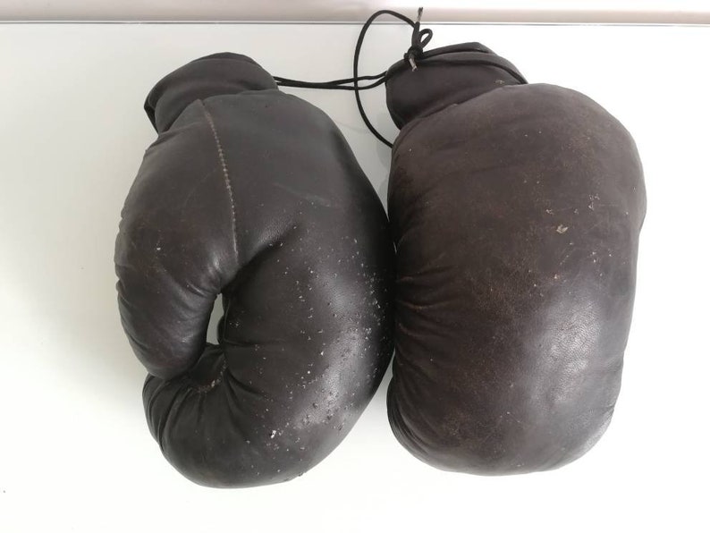 Vintage Boxing Gloves Black Leather Boxing Gloves Vintage Etsy