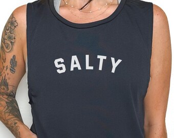 Débardeur de plage salée, chemise de vacances d'été drôle pour femmes, débardeur de voyage pour filles