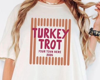 Personalized Turkey Trot Shirt – Turkey Trot Running Shirt – Custom Thanksgiving Race Tee – Matching Family Shirt with Town & Year